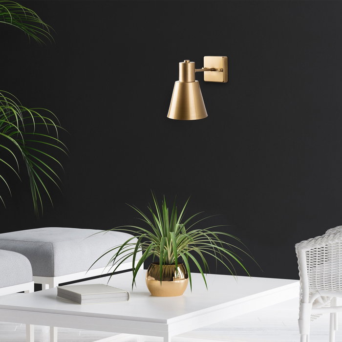 Opviq Lámpara de pared dorada con tapa de cristal